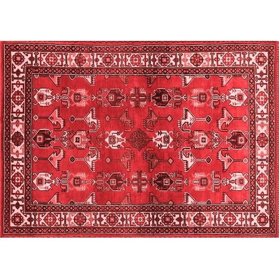 Ahgly Company Indoor Rectangle Animal Red Traditional Area Rugs, 5' x 8'