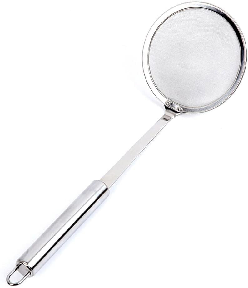 Skimmer Ladle 304 Stainless Steel Skimmer for Cooking Frying Skimming Grease and Foam 