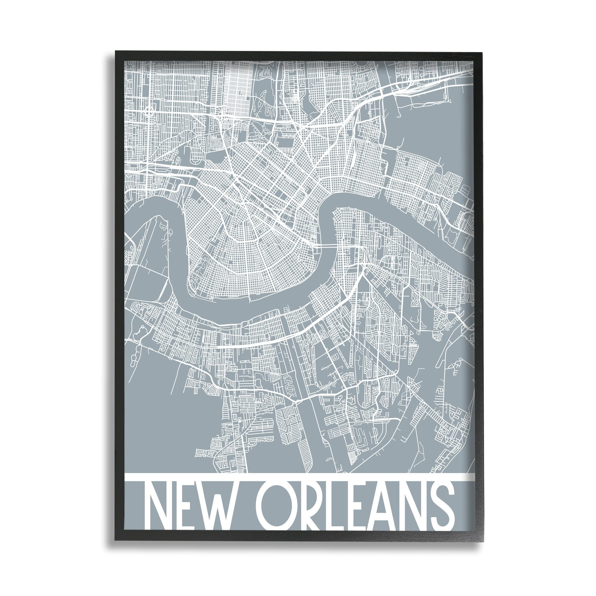 Stupell Industries New Orleans City Map Geometric Streets Transportation Louisiana, 24 x 30, Design by Daphne Polselli