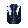 thumbnail image 1 of Juego de corbatas Barry.Wang de seda con forma de caballo azul, 8,5 cm x 150 cm, 1 of 5