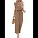 thumbnail image 2 of para Mujer, Verano 2025, Mangas con Volantes, Cuello Cuadrado, con Cordón y Bolsillos, Color Caqui, Talla S, 2 of 10