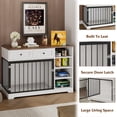 thumbnail image 5 of Huisuilinss 47" Dog Crate Furniture Wooden Heavy Duty Dog Crate With 2 Drawers And 4 Shelves Decorative Dog Indoor Kennel End Side Table TV Stand With Storage For Small Medium Large Dog, 5 of 7