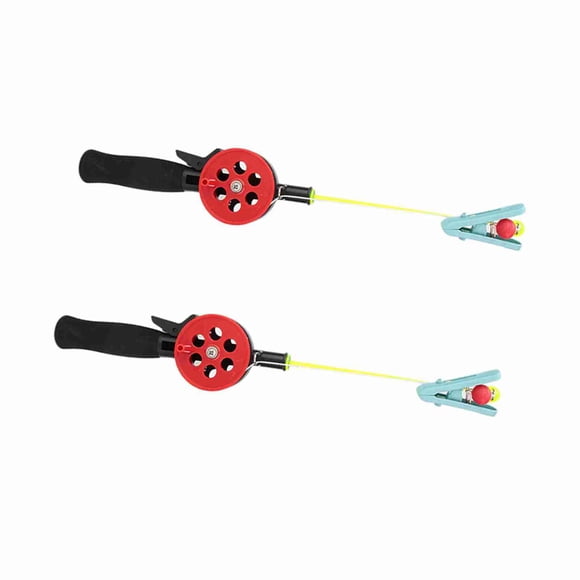 2Pcs Crab Fishing Rod Ice Fishing Pole Shrimp Fishing Kit with 4.5M Nylon Line and Reel for Kids Children Outdoor Ice Fishing