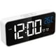 thumbnail image 1 of Reloj despertador digital, reloj digital LED, reloj despertador digital, temperatura/repetición/2 alarmas/12/24 horas/puerto de carga USB/16 músicas, blanco puro, 1 of 5