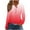 Hot Pink, variant on ShiShine Womens Eyelets Hoodies Loose Button Up V Neck Long Sleeve Sweatshirts Fall Casual Gradient Pullover Tops