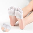 thumbnail image 1 of Women Invisible Yoga Sport Non Slip Toe Socks Half Grip Heel Five Finger Socks, 1 of 3