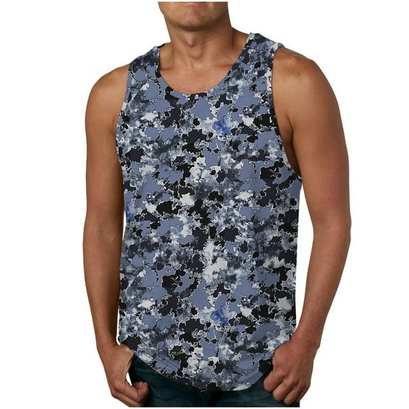 ALLLIST Big And Tall Tank Tops Men Sleeveless Summer Pullover Casual White Camouflage Shirts for Men Size S-4XL