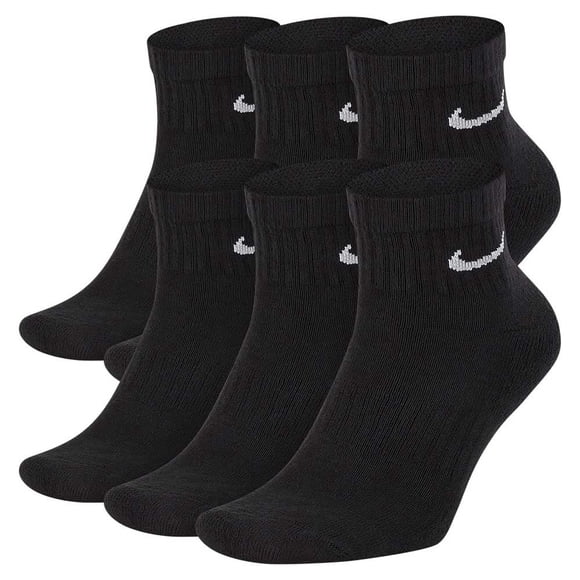 Nike Everyday Cushion Ankle Training Socks (6 Pair), Men's & Women's Ankle Socks with Sweat-Wicking Technology, Black/White, XL