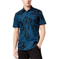 thumbnail image 1 of INC Camisa con botones geométricos para hombre, azul, XXX-Large, 1 of 1