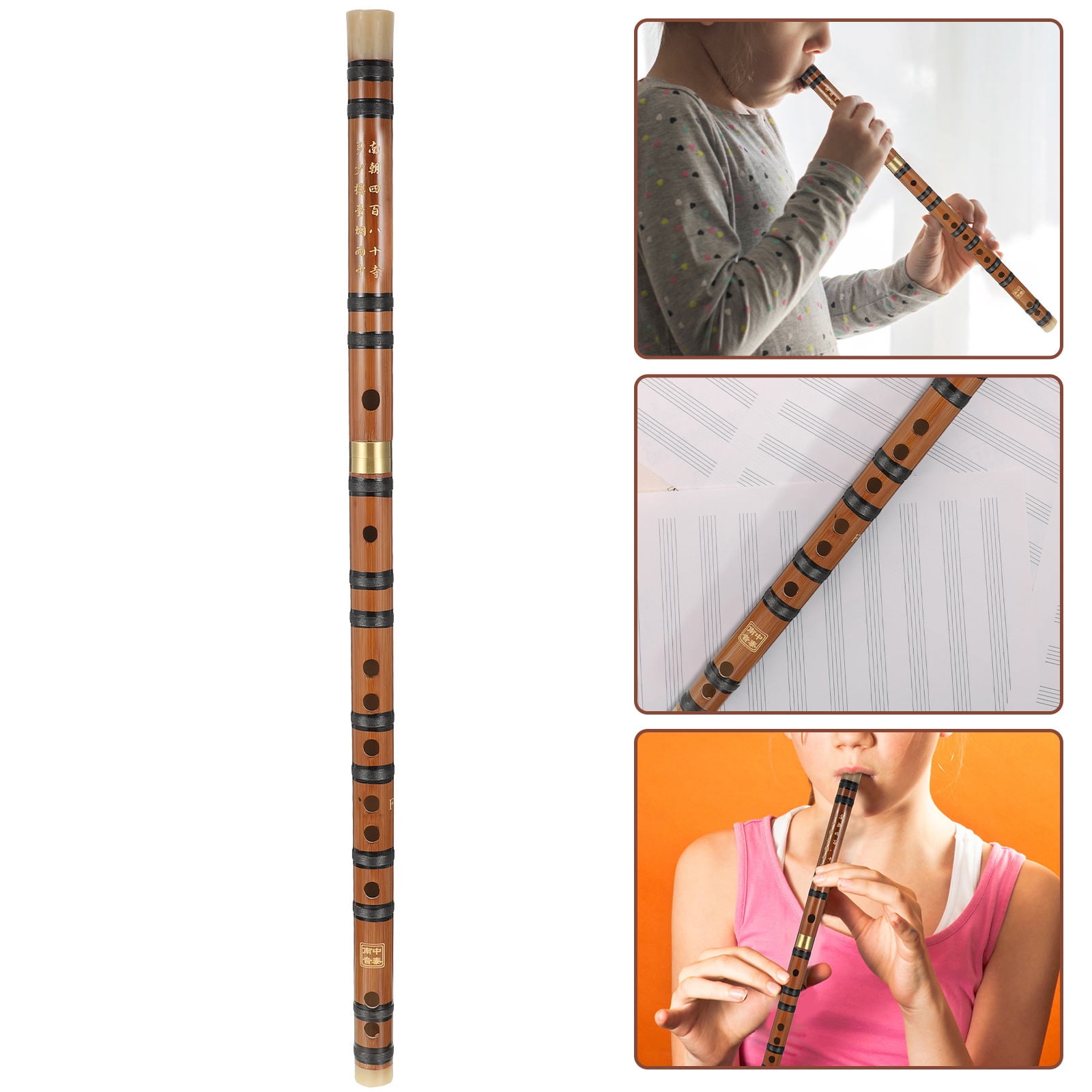 FOMIYES Set of 4 Musical Flutes with Finger Holes, Craftsmanship, Perfect for Kids and Beginners