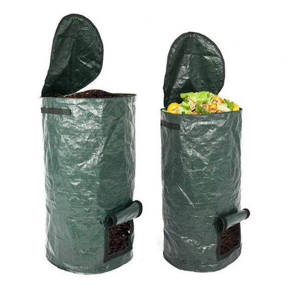 Novobey 34 Gallons Gardening Bag with Double Bottom Layer - Kitchen Waste Compost Bag Extra Large Reuseable Heavy Duty Reusable Leaf Bag
