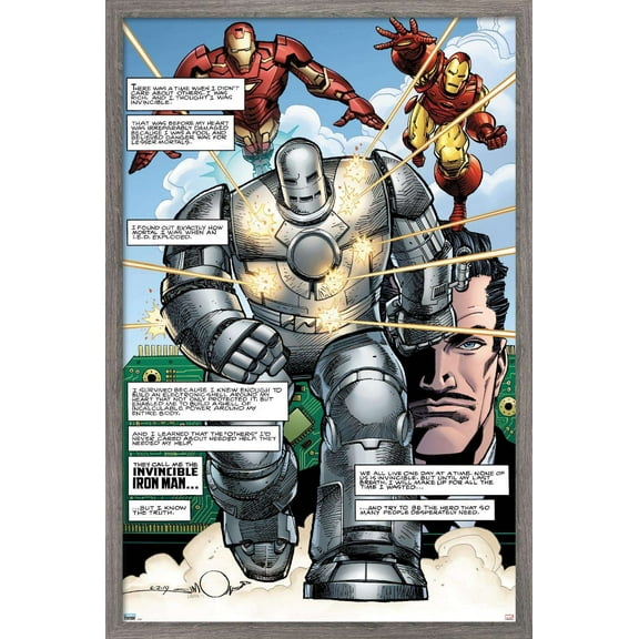 Marvel Comics - Iron Man - Marvel Comics 1000 Wall Poster, 22.375" x 34", Framed