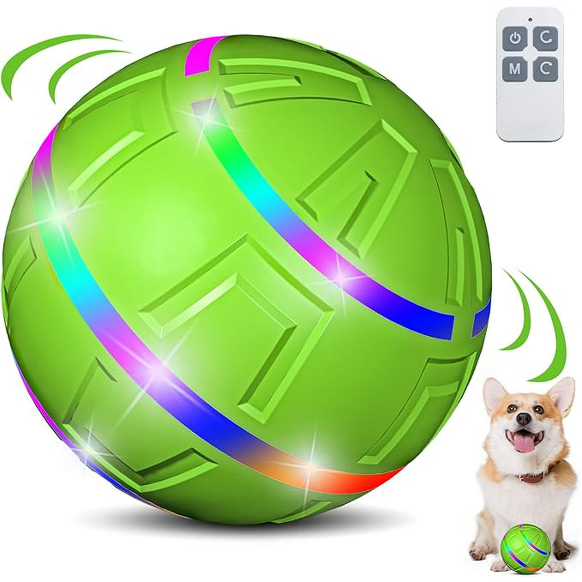 Interactive Dog Toys Ball Peppy Pet Ball for Dogs Durable Vibrating Dog Ball with Remote Control LED Lights Activated Automatic Moving Dog Toy for Small Medium Large Dogs Walmart