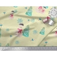 thumbnail image 2 of Soimoi Yellow Viscose Chiffon Fabric Snowman & Tree Christmas Print Fabric by the Yard 42 Inch Wide, 2 of 5