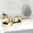 thumbnail image 2 of Organizador de maquillaje giratorio, vitrina de cosméticos giratoria de 360 grados, organizador de maquillaje para tocador, organizador de maquillaje, cepillos de almacenamiento, delineador de ojos, lápices labiales, esmalte de uñas, cuidado de la piel, beige Unique Bargains vitrinas cosméticas, 2 of 8