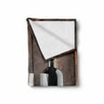 thumbnail image 2 of Wine Soft Flannel Fleece Throw Blanket, Red Wine Cabernet Bottle and Glass Cheese and Grapes on Wood Planks Print, Cozy Plush for Indoor and Outdoor Use, 60" x 80", Brown Burgundy Cream, by Ambesonne, 2 of 6