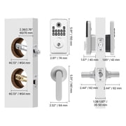 KFFKFF Fingerprint Door Lock Set, Electronic Biometric Deadbolt with Handle, Ergonomic Grip Design, Keyless Entry, Auto Locking, Temporary Code, Privacy Protection Password, Ideal for Home, Silver