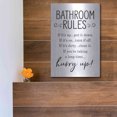 thumbnail image 5 of Luxe Metal Art 'Bathroom Rules' by lettered & lined, Metal Wall Art, 12"x16", 5 of 9