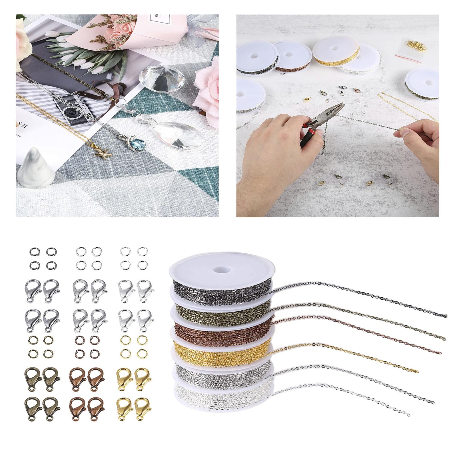 FVDPWYE 6 Colors Necklace Chains Jewelry Making Chains with 6 Colors Open Jump Rings and