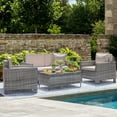 thumbnail image 3 of Devoko 4 Pieces Patio Conversation Set PE Rattan Wicker Furniture Sofa Set Outdoor Indoor Furniture Set, Gray, 3 of 8