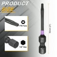 thumbnail image 2 of Uxcell 5pcs TT8 Torx Impact Screwdriver Bit 1/4" Hex Shank 2" Long Magnetic with Hole, 2 of 7