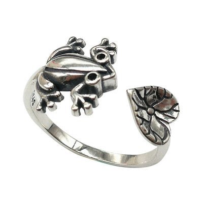 Anillos de animales de sapo de rana para mujeres y hombres, diseño artístico, apertura Retro, redimensionable, anillos de declaración femeninos Unisex, regalo de Color plateado Tan Jianjun unisex