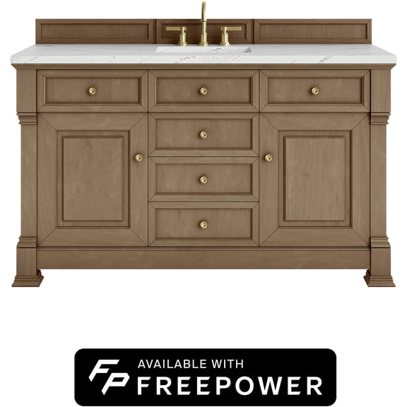 James Martin Vanities 547-V60s-Fenc Brookfield 60" Free Standing Single Basin Poplar Wood