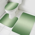 thumbnail image 3 of Green Ombre Bath Mat 3 Piece Bathroom Rug Set, Modern Gradient Abstract Art Non Slip Bath Rug Contour Mat and Toilet Lid Cover, Absorbent Shower Mats Soft Bath Rugs and Mats Sets, 3 of 8