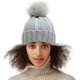 thumbnail image 4 of Gorro de invierno para mujer con forro de satén y puño de piel sintética, 4 of 4