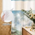 thumbnail image 3 of No Hook Shower Curtain, Blue White Ombre Shower Curtains for Bathroom with See Through Top Window, Watercolor Cloud Geometric Abstract Art Waterproof & Washable Bath Curtain Stall 48"x72", 3 of 9