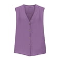 thumbnail image 5 of SwiftWear Women's Cotton Tank Top Dressy Sleeveless Summer Casual Button-Down Shirt Breathable Loose Fit Casual Work Blouse, 5 of 6