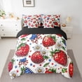 thumbnail image 2 of Manfei Boys Girls Red Strawberry Bedding Comforter Set 7-Piece,USA Flag Bowknot King Bedding Sets,Stars Print Ultra Soft Bed Sheets,Ultra Soft Home Decor,Reversible, 2 of 8