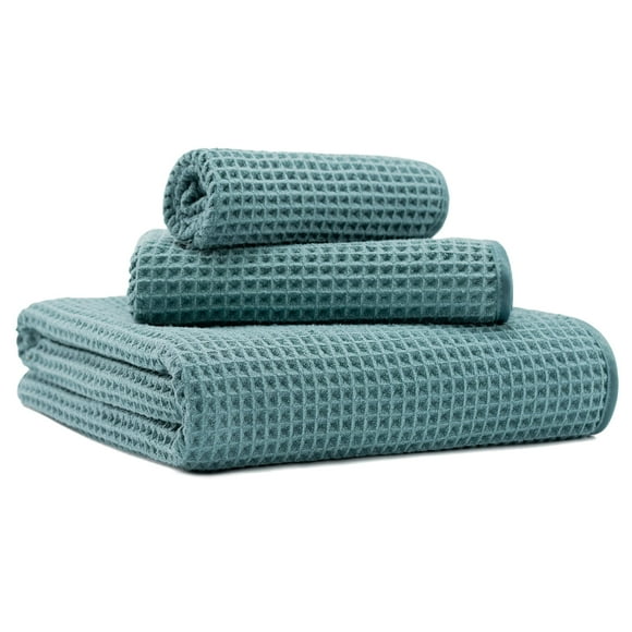 Toallas MICROFI de microfibra para baño con gofres, 3 piezas, de gran tamaño