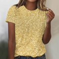 thumbnail image 1 of Fiudx Tops para Mujer Camiseta Informal de Manga Corta con Cuello Redondo y Estampado a La Moda para Mujer, 1 of 4