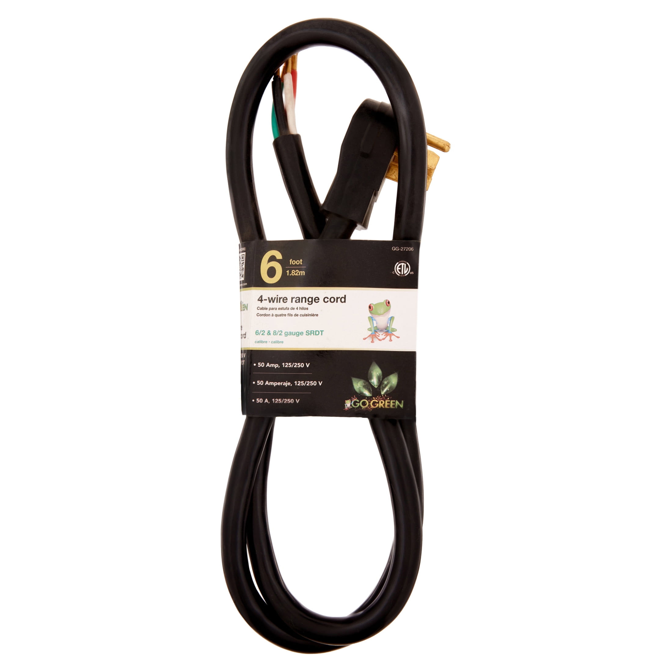 GoGreen Power (GG-27206) 6' 4-Wire Range Cord, 50 Amp, 6 Ft