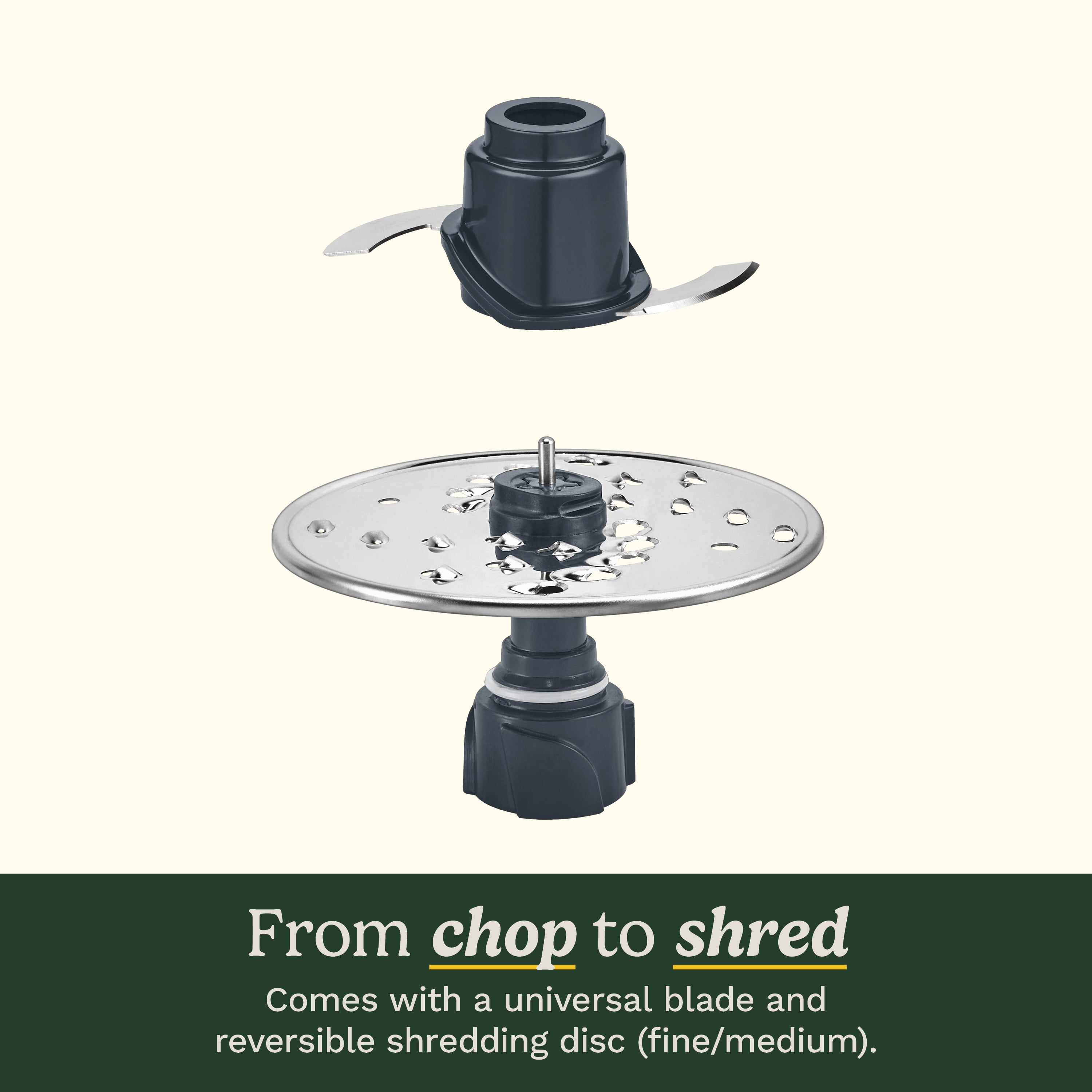 Cuisinart 5-Cup Chop & Shred Food Processor, Compact Design, Reversible Shredding Disc