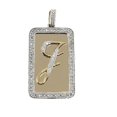thumbnail image 4 of 10k Yellow Gold Tone Sterling Silver Real Natural Diamond Initial Letter " J" Necklace Chain, 4 of 5