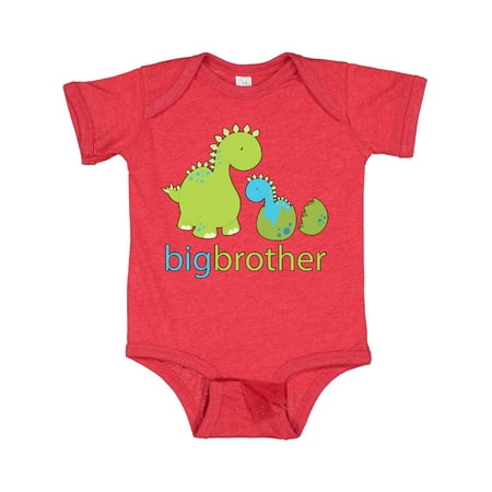 

Inktastic Happy Dinosaur New Big Brother Gift Baby Boy Bodysuit