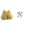 thumbnail image 1 of Sujetalibros de cerámica con forma de pera abrazada, de fina elaboración, ideal para estanterías. Estatua moderna decorativa para escritorio u oficina, 1 of 8