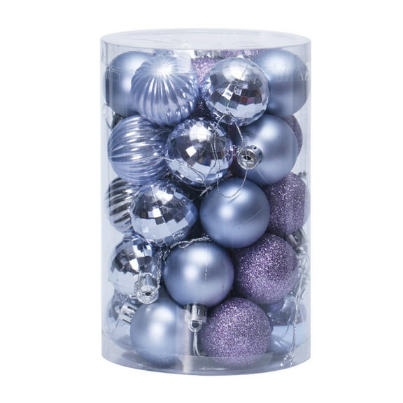 34 Pieces 4cm Shatterproof Christmas Ball Ornaments for Xtmas Tree Wedding Birthday Party Decor - Lavender purple
