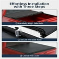 thumbnail image 4 of Soft Roll up Truck Bed Tonneau Cover Compatible with 2002-2024 Dodge Ram 1500(incl.Classic&New Body), 2003-2024 Dodge Ram 2500 3500, Fleetside 6.4 Ft/76.3 inch Bed w/o Ram Box, 4 of 7