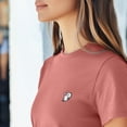 thumbnail image 5 of Dalix Heartly Ghost Cropped Tee Lightweight High Waisted Short Sleeve Summer Shirt Womens in Red Sorbet M Medium, 5 of 5