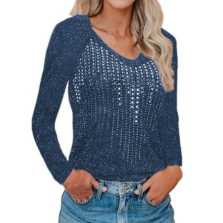 

YFPWM Trendy Tops for Women Leopard Tops Rainbow Tops Leisure Tops Corset Top Y2k Tops Nursing Tops Workout Tops Daisy Print Top Solid ColorLong Sleeve V-Neck Tops