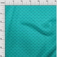 thumbnail image 2 of oneOone Georgette Viscose Turquoise Blue Fabric Rabbit Animal Craft Projects Decor Fabric Printed By The Yard 42 Inch Wide, 2 of 4