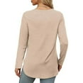 thumbnail image 4 of Towmus Womens Long Sleeve Crew Neck Shirts Side Split Basic Loose Tunic Tops for Women Casual Women's Fall Sweatshirts 2025, 4 of 6