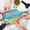 thumbnail image 4 of Seashells Cutting Board, Holiday Theme Sunglasses Beach Summer Surfboard Daytime Sunny Starfish Seashells, Tempered Glass Cutting and Serving Board, Wine Bottle Shape, Multicolor, by Ambesonne, 4 of 5