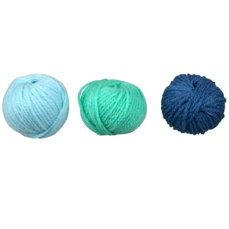 Acrylic Yarn Skeins, Soft Yarn Starter Kit for Knitting Crocheting Craft Projects 100% Acrylic with 3 Bright Colors for Kids Adults DIY Supplies Home Holiday Summer Activities Set of 3 (Teal Blue)