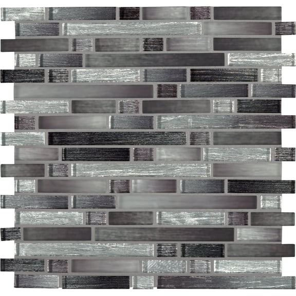 MSI Akaya Nero Interlocking 12 in. x 11.75 in. x 8 mm Glass Mesh-Mounted Mosaic Tile (9.8 sq. ft. / case)