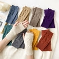 thumbnail image 4 of Guantes de punto de media sección para mujer, lindos guantes de invierno con dedos abiertos, guantes de lana para parejas de hombres y mujeres para estudiantes, 4 of 6