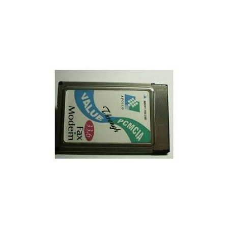 ApolloFM33633.6 PCMCIA Laptop modem (New). V.34bis 33.6K PC Card Data/Fax Modem.Comes with all accessories.For Win NT 3.x, 4.x, Win 3.x, Win 95, OSR2, and DOS major Operating